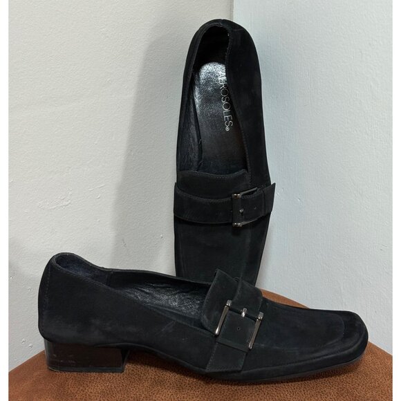 AEROSOLES BLIND FOLD BLACK LOAFERS SLIP ON COMFORT SHOES WOMENS SIZE 8B - Picture 1 of 9